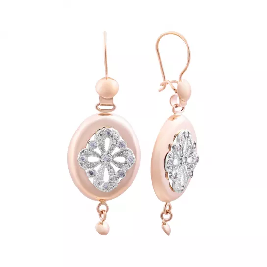 Серьги с фианитом из золота