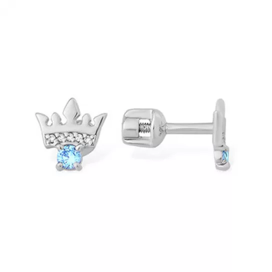 Серьги с фианитом из серебра
