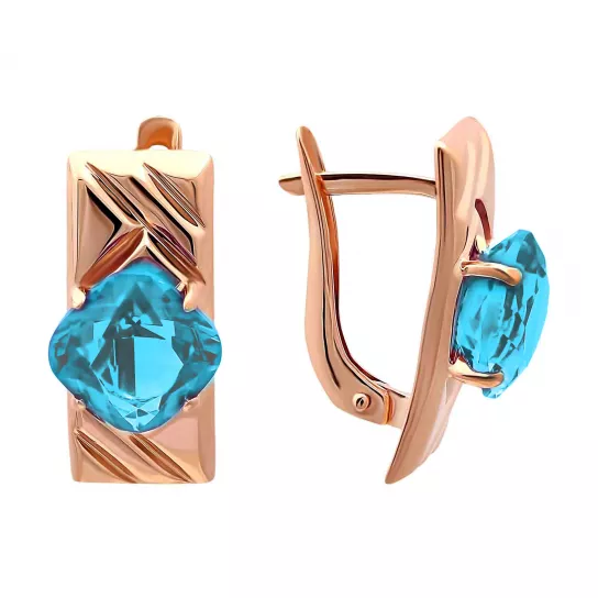 Серьги с топазом из золота