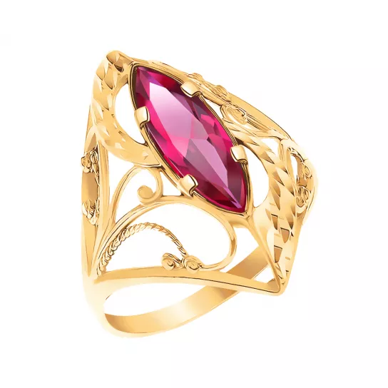 Кольцо с фианитом из золота