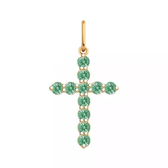 Крест с фианитом из золота