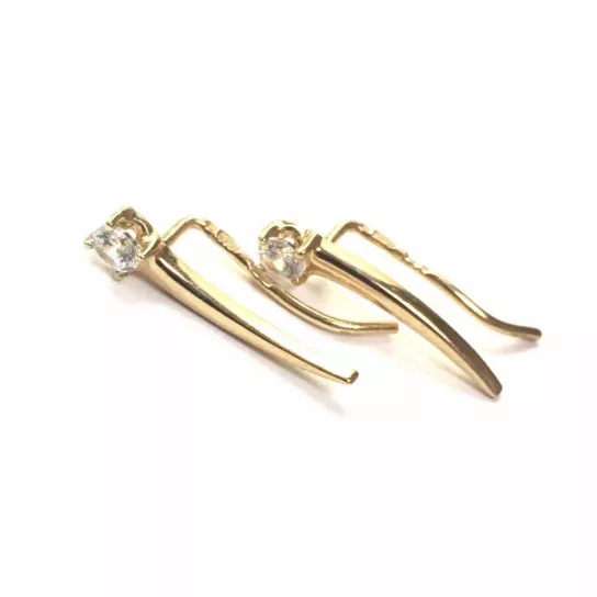 Серьги-кафы с фианитом из золота