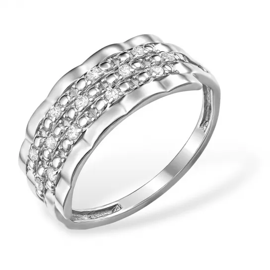 Кольцо с фианитом из серебра