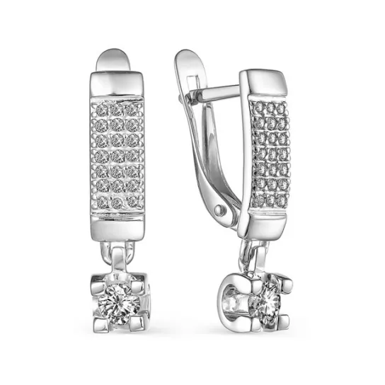 Серьги с фианитом из золота