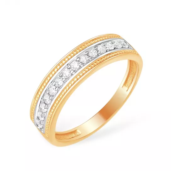 Кольцо с фианитом из золота