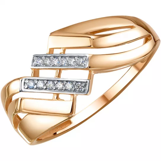 Кольцо с фианитом из золота