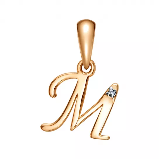 Подвеска с фианитом из золота