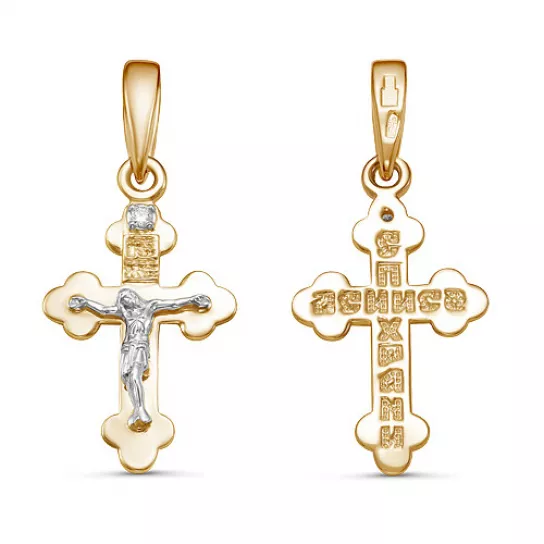 Крест с бриллиантами из золота