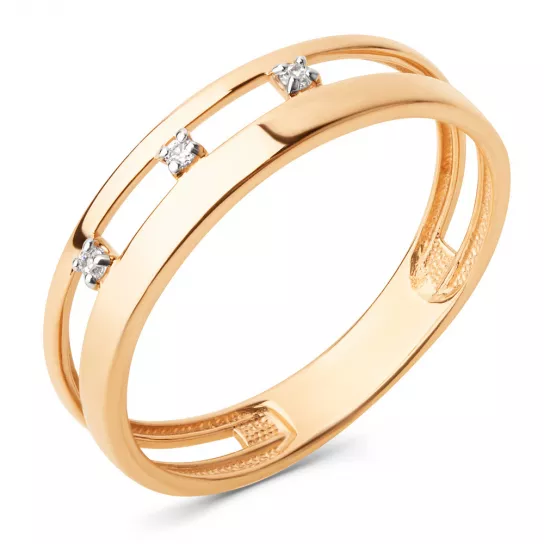 Кольцо с фианитом из золота