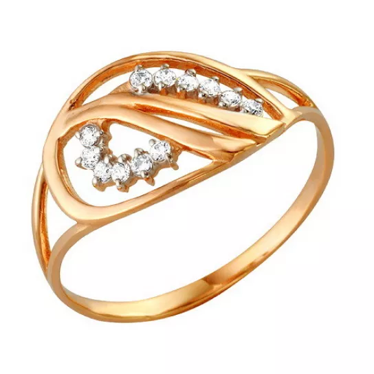 Кольцо с фианитом из золота