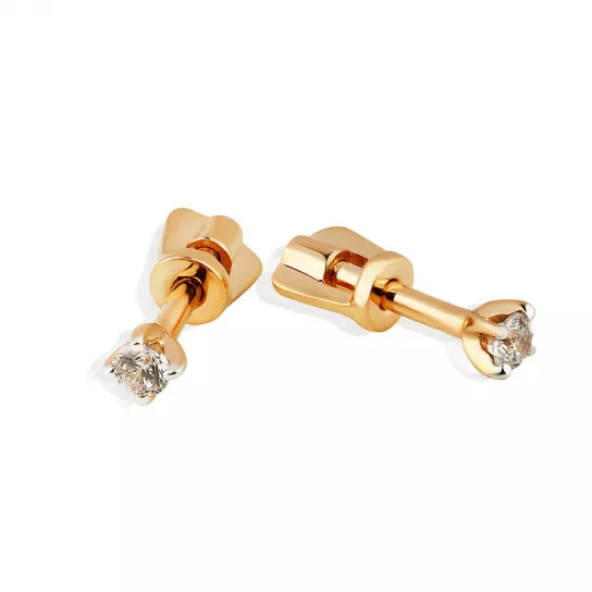 Серьги с фианитом из золота