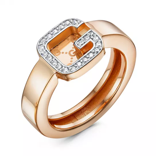 Кольцо с фианитом из золота