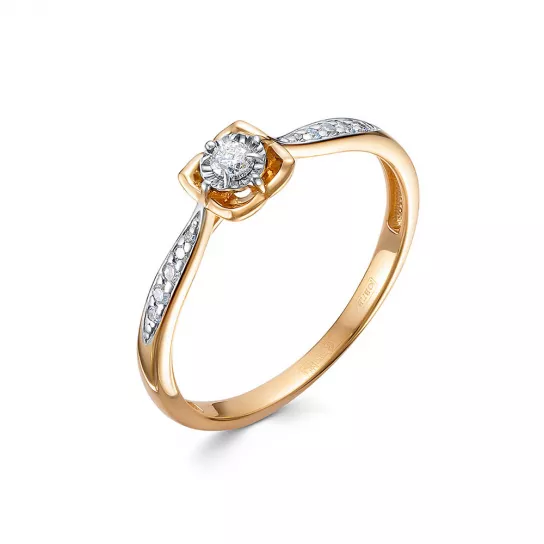 Кольцо с бриллиантами из золота