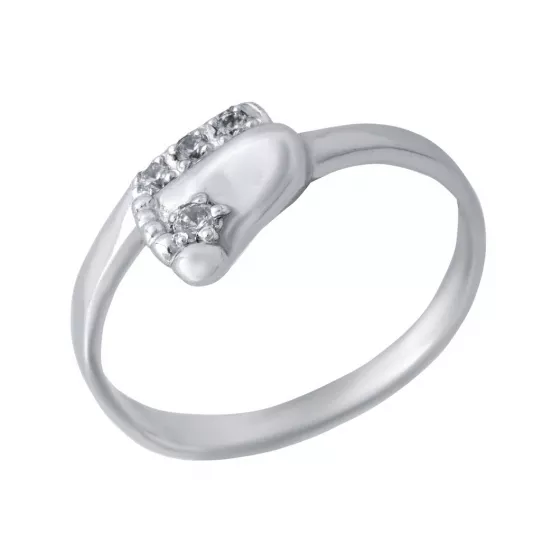 Кольцо с фианитом из серебра